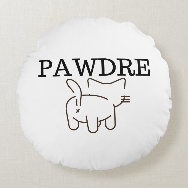 Pawdre Funny Cat Rund Kudde (Framsidan)