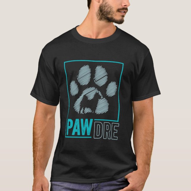 Pawdre Hund Päls pappa Paw Print Far's Day Do T Shirt (Framsida)