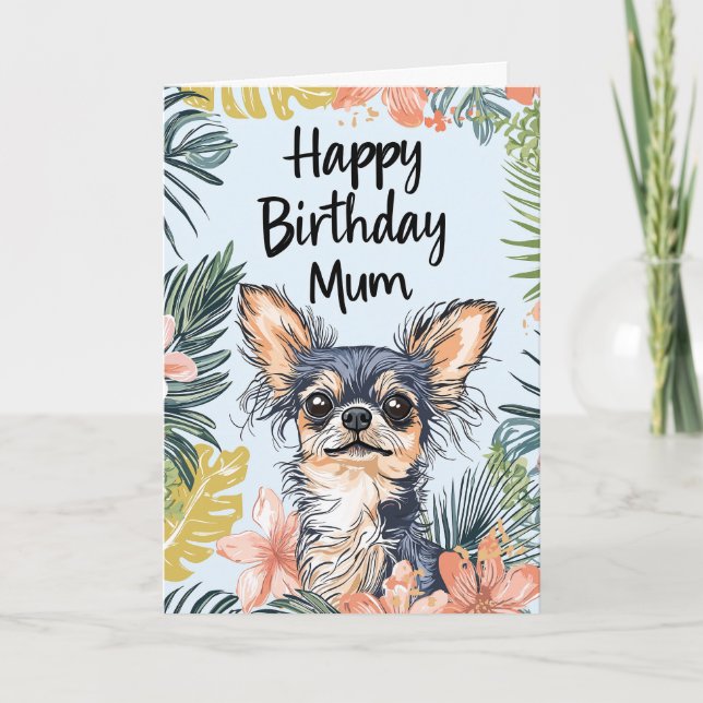 Pawfect Day Chihuahua Hund - Grattis på födelsedag Kort (Framsida)