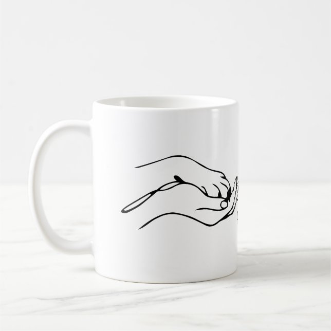 Pawfection One-Line Art – Minimalist Dog Lover Kaffemugg (Vänster)