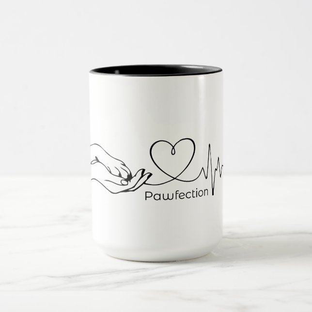 Pawfection One-Line Art – Minimalist Dog Lover Mugg (Center)