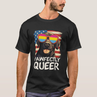 Pawfectrly Queer Labrador Panual Flag Sunglasses T Shirt