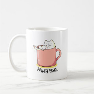 Pawfee Break Funny Cat Coffee Pun Kaffemugg