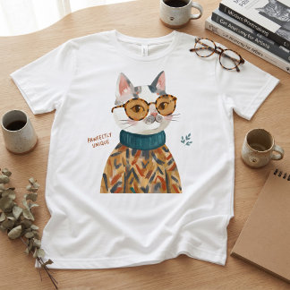 Pawfekt unik katt med glasögon t shirt