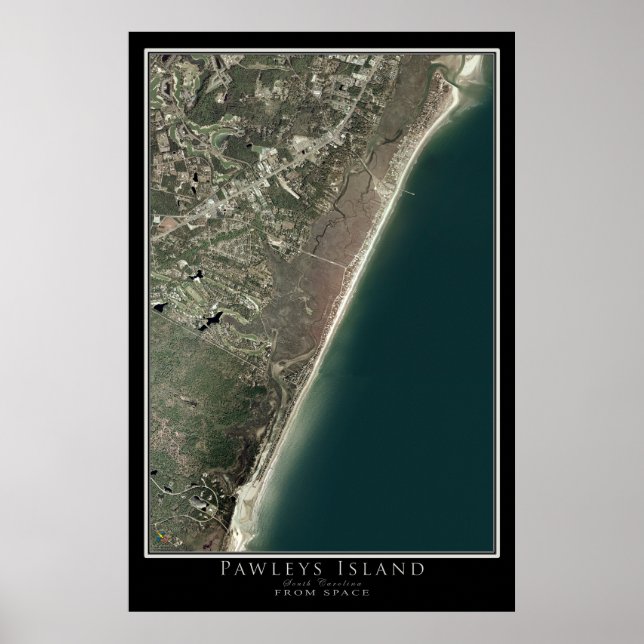 Pawleys Island South Carolina Satellite Poster Kar (Framsidan)