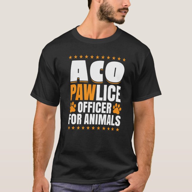 Pawlice Officer for Animals Control Office T Shirt (Framsida)