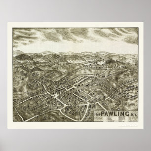 Pawling panorama- karta för NY - 1909 Poster