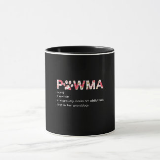 Pawma-definition med Blommigt Paw-utskrift Mugg