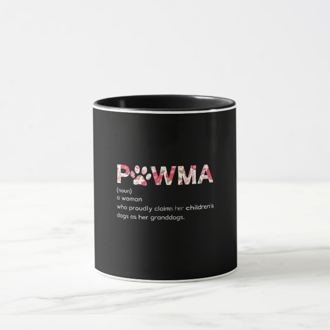 Pawma-definition med Blommigt Paw-utskrift Mugg (Center)