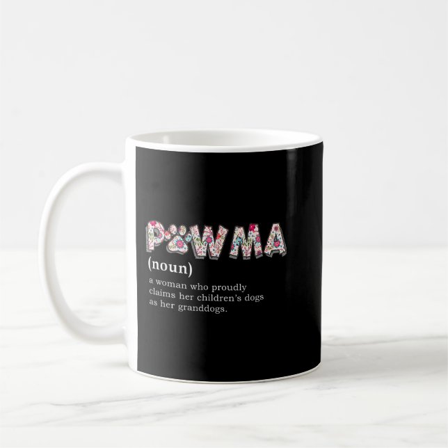Pawma Definition T-shirt mamma Grandma moster hund Kaffemugg (Vänster)