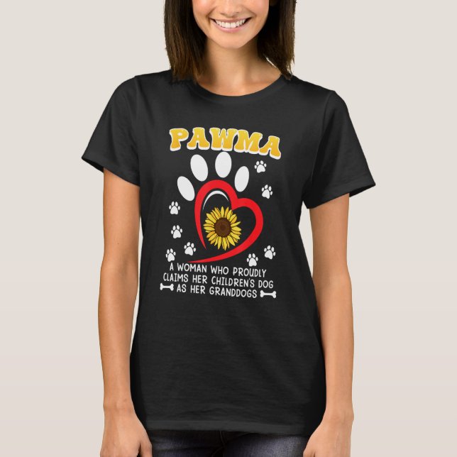 PAWMA Hund Granny Hund Kärlek Hundägare Doggie Gra T Shirt (Framsida)