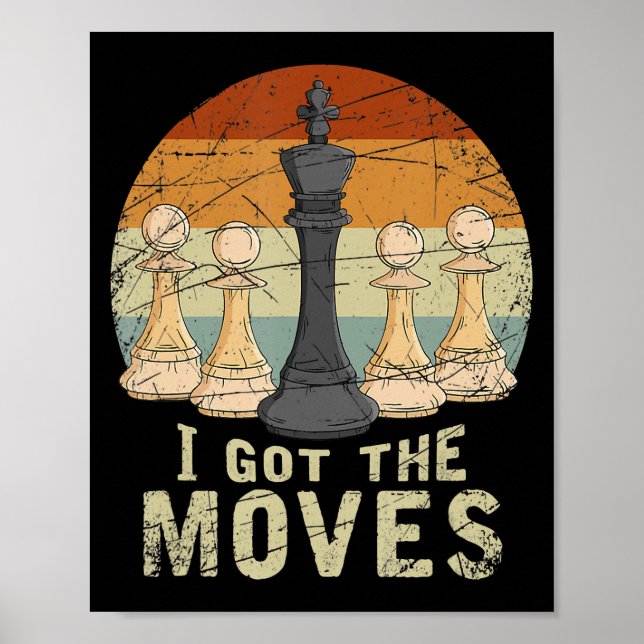 Pawn Kung Chess Figur Chessmen Gift Chess Poster (Framsidan)