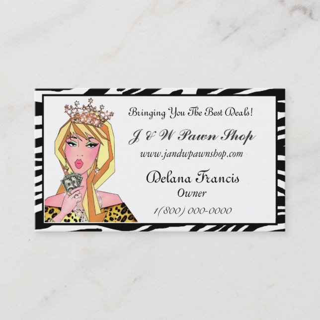 Pawn Shop-Affärskort Visitkort (Framsida)
