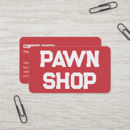 Pawnbroker Pawn Shop Red Visitkort