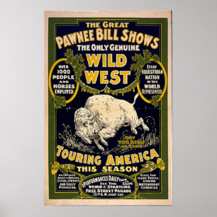 Pawnee Bill Shows Vilda western Poster