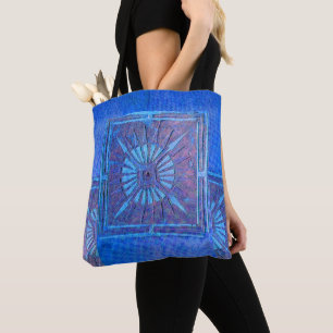 PAWNEE MORNING STAR, Blue Tote Bag Tygkasse