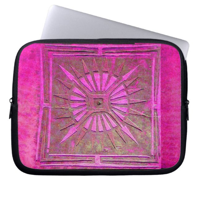 PAWNEE MORNING STAR, Rosa,Svart,Fuchsia Laptop Fodral (Framsidan)