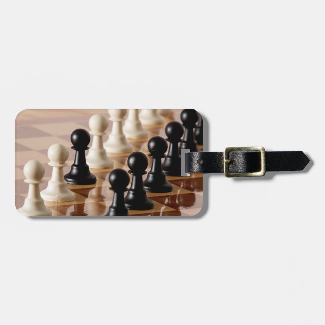 Pawns in Chess Board Bagagebricka (Horisontell Framsida)