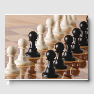 Pawns on Chess Board Event Date in Spine Gästböcker