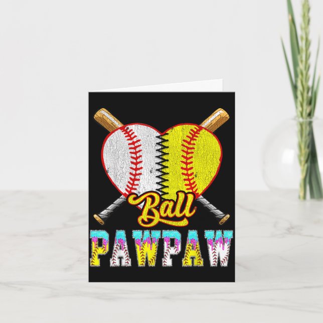 Pawpaw av både halv baseboll softboll glass kort (Framsida)