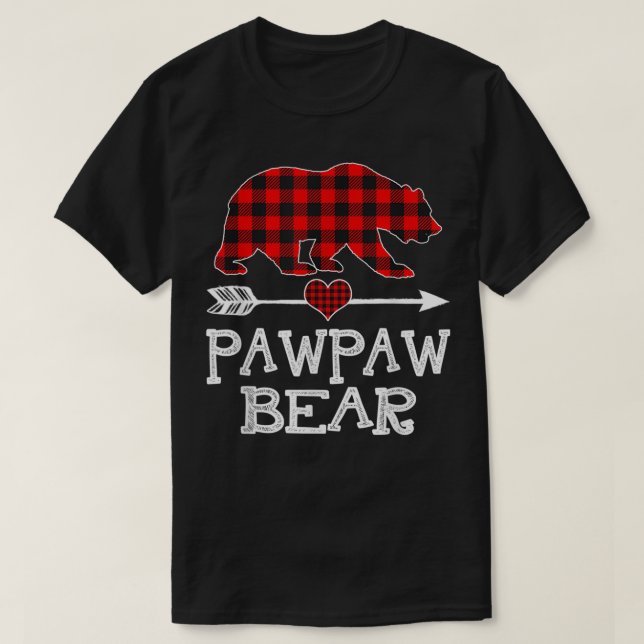 Pawpaw Bear Jul Pajama Red Play Buffalo Fam T Shirt (Design framsida)