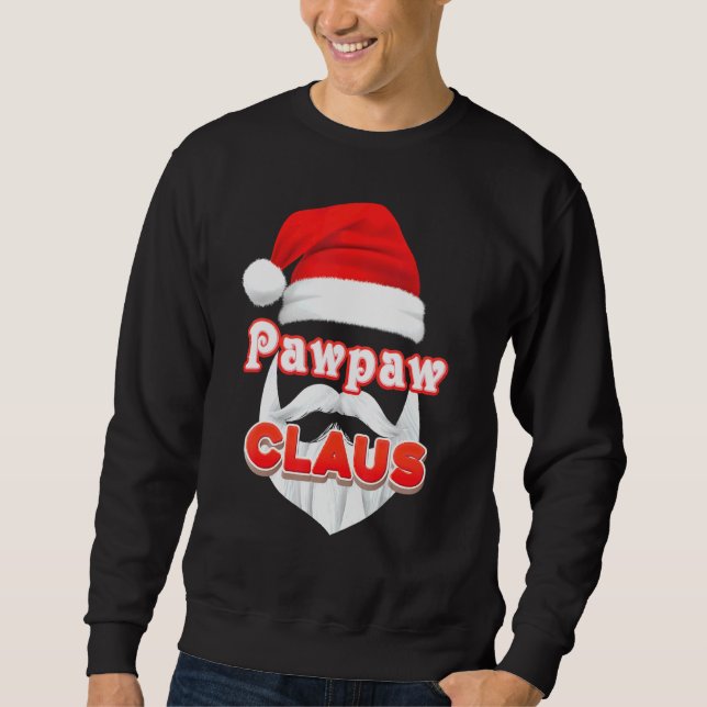 Pawpaw Claus jul Santa Ansikte Merry Ugly Sweat Lång Ärmad Tröja (Framsida)