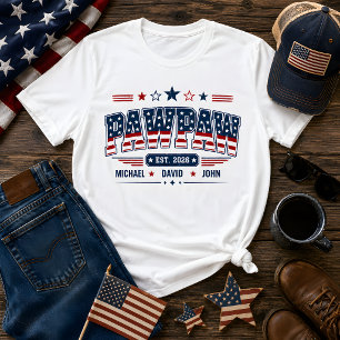 PawPaw Est 2026 Amerikansk Flagga Anpassat Barnnam T Shirt