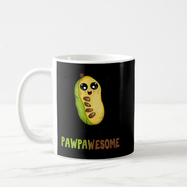 Pawpaw Frukt med Cute Tecknad Tass Tass Fantastisk Kaffemugg (Vänster)