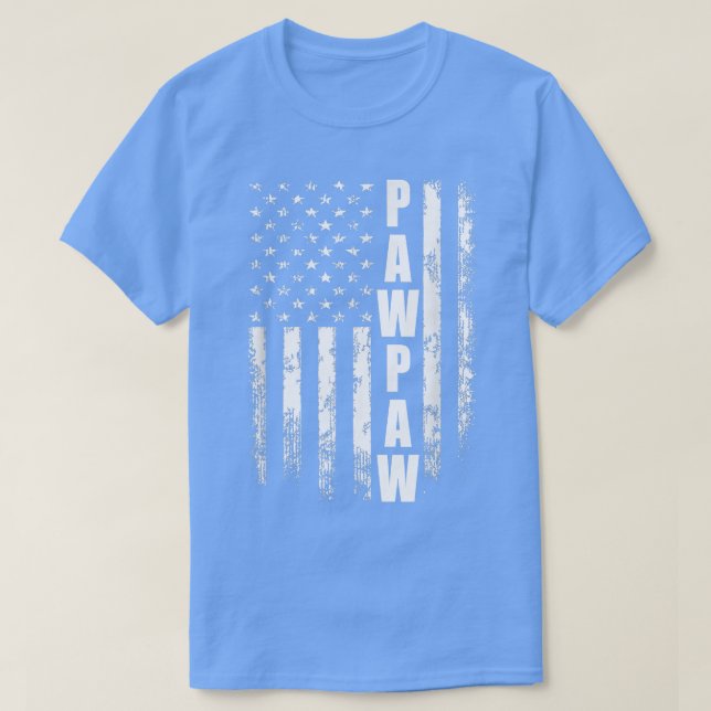 Pawpaw Gift America Flagga Gift För manar Fars dag T Shirt (Design framsida)