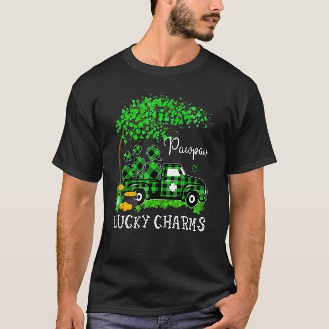 Pawpaw Lucky Charm Shamrock Graphic Lastbil St Pat T Shirt (Framsida)