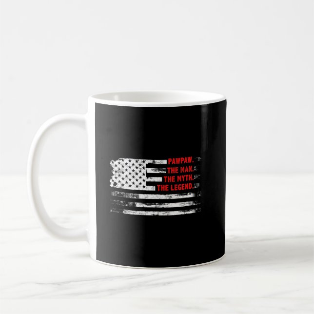 Pawpaw Man Myth Legend American USA flagga Fathe Kaffemugg (Vänster)