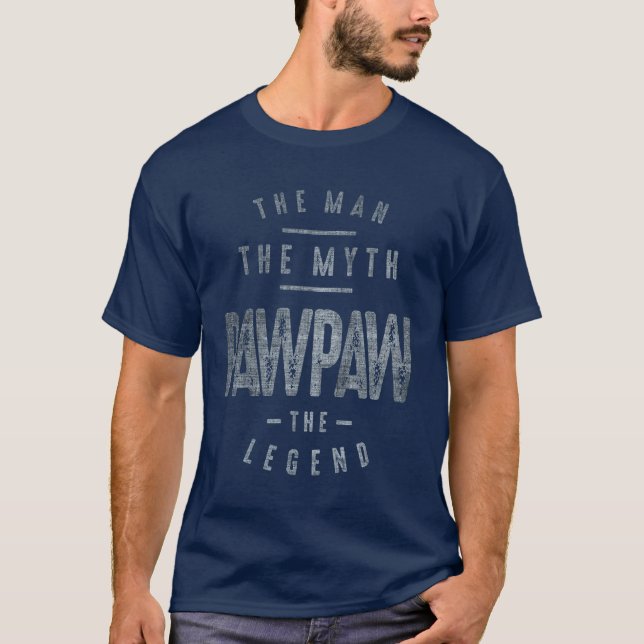 Pawpaw mannen myten om Pappa morfar T Shirt (Framsida)