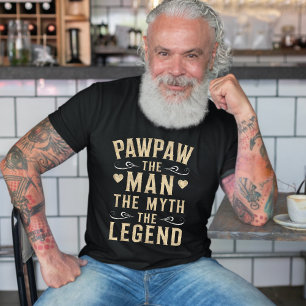 PAWPAW   Mannen Myth the Legend Fars dag T Shirt