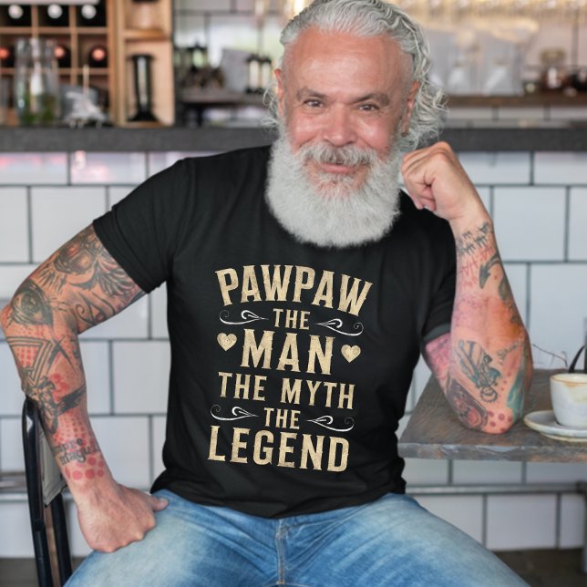 PAWPAW | Mannen Myth the Legend Fars dag T Shirt (PawPaw The Man The Myth The Legend Dark T-shirt)