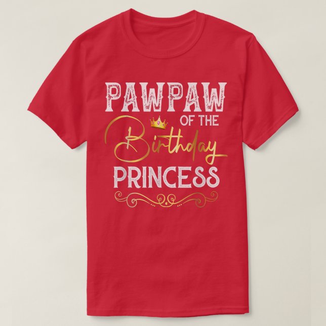 Pawpaw of the Birthday Princess Girls Party T Shirt (Design framsida)