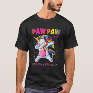 Pawpaw of the Birthday Princess Unicorn Girl T Shirt