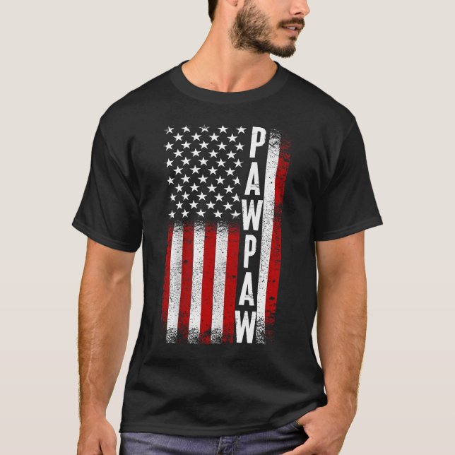 Pawpaw Patriotic American USA Flag Best Pawpaw T Shirt (Framsida)