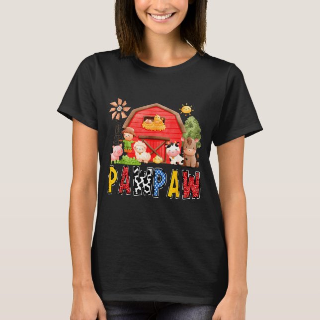 Pawpaw Red Farm Cow Birthday Boy Matching Family P T Shirt (Framsida)