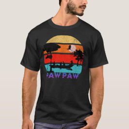 Pawpaw Retro Sunset Ocean Grandfather T Shirt