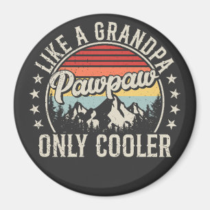 Pawpaw som en "Grandpa Only Cooler Retro Circle" Magnet