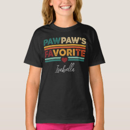 Pawpaw's Favorite Retro Simple Modern Script Name T Shirt