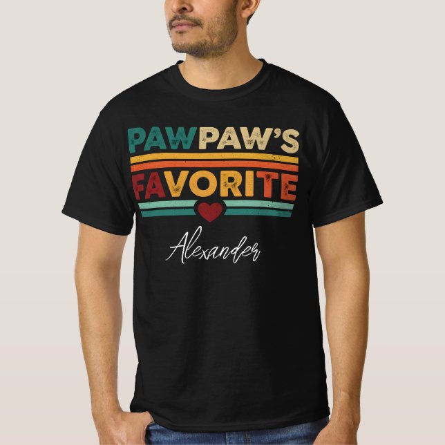 Pawpaw's Favorite Retro Simple Modern Script Name T Shirt (Framsida)