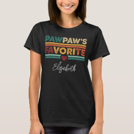 Pawpaw's Favorite Retro Simple Modern Script Name T Shirt