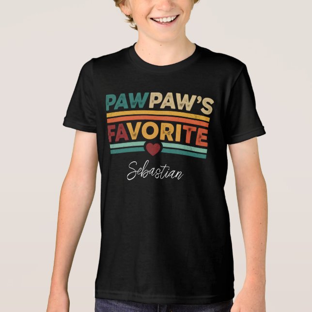 Pawpaw's Favorite Retro Simple Modern Script Name T Shirt (Framsida)