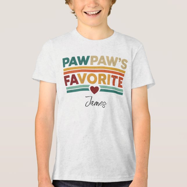 Pawpaw's Favorite Retro Simple Modern Script Name T Shirt (Framsida)