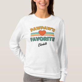Pawpaws favoritnamn i vintage enkel skript t shirt