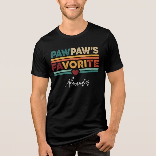 Pawpaws favoritretroenkla moderna skriptnamn t shirt (Framsida)