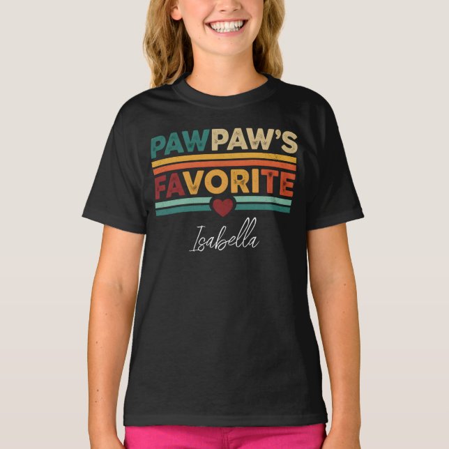 Pawpaws favoritretroenkla moderna skriptnamn t shirt (Framsida)