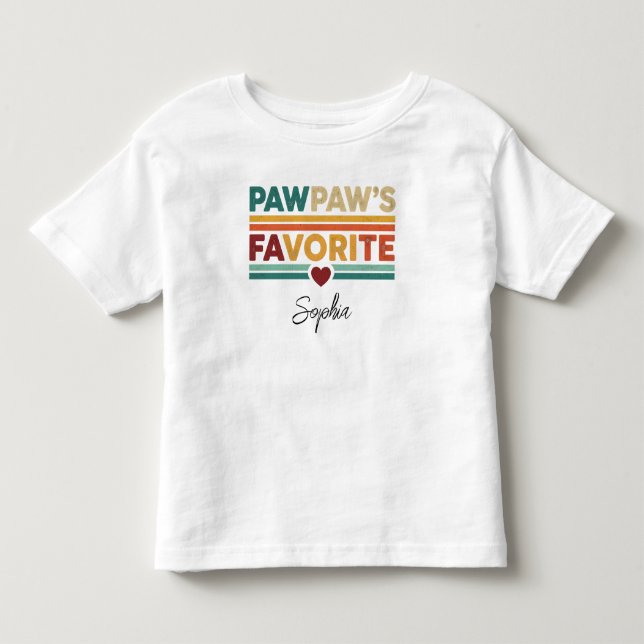 Pawpaws favoritretroenkla moderna skriptnamn t shirt (Framsida)
