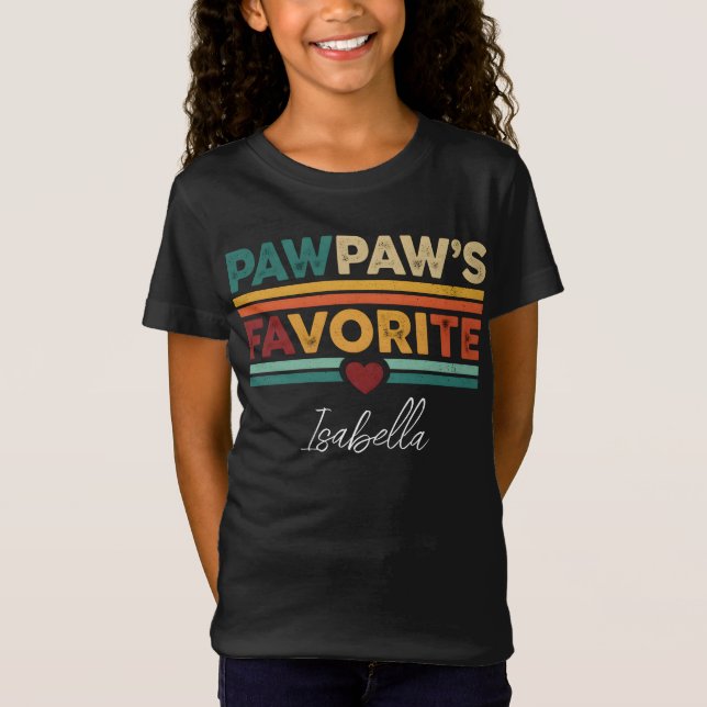 Pawpaws favoritretroenkla moderna skriptnamn t shirt (Framsida)